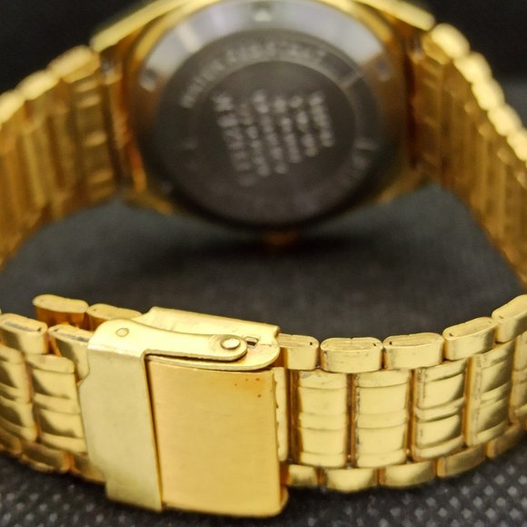 Vintage 1973 Citizen Automatic Mens Gold Wacth W/Daydate & Red Face - Picture 7 of 10